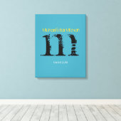 M Monogram Initiaal Bar Bat Mitzvah Sign-In Board Canvas Afdruk (Insitu (Houten vloer))
