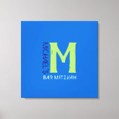 M Monogram Initiaal Bar Bat Mitzvah Sign-In Board Canvas Afdruk (Voorkant)
