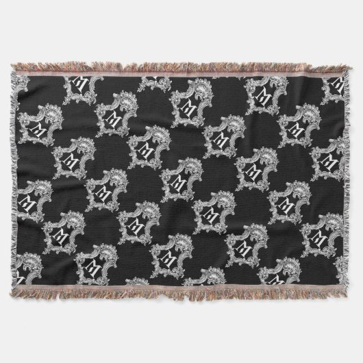 M Monogram Initiaal Throw Blanket Deken (Voorkant)