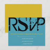 M Monogram Initialen Bar Bat Mitzvah Reply Card RSVP Kaartje (Voorkant / Achterkant)