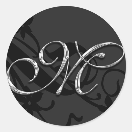 M Monogram Letter Wedding Envelope Seal Sticker (Voorkant)