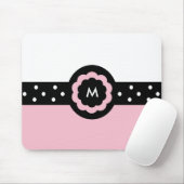 M: Monogram M Gedroogde roze & witte mousepad Muismat (Met muis)