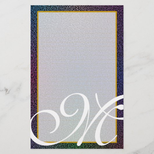 M Monogram "Metallic Black" fijn geblindeerde bank Briefpapier (Voorkant)