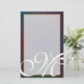 M Monogram "Metallic Black" fijn geblindeerde bank Briefpapier (Staand voorkant)