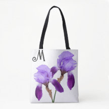  M monogram  paarse iris bloemig