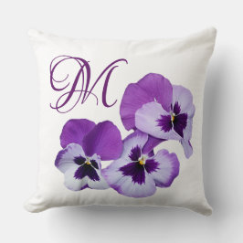  M monogram  paarse pannenflora Kussen
