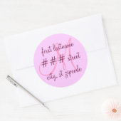 "M" Monogram retouradreslabel - personaliseren Ronde Sticker (Envelop)
