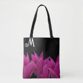 M monogram roze bloementrendy boho Tote Bag (Voorkant)