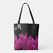  M monogram roze bloementrendy boho Tote Bag (Achterkant)
