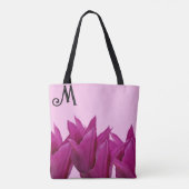  M monogram  roze floral stijlvol Tote Bag (Achterkant)