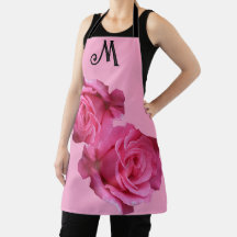  M monogram  roze rozenbloem