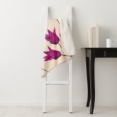 M monogram roze tulpen bloemig Sherpa Deken (In situ)