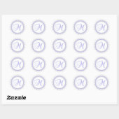 M Monogram (Violet Paarse / Silver Dot Circle) Ronde Sticker (Vel)