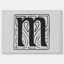 M Monogramm schwarz Magneet