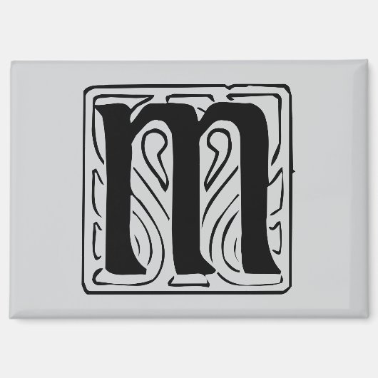 M Monogramm schwarz Magneet (Voorkant)