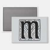 M Monogramm schwarz Magneet (Voorkant / Achterkant)