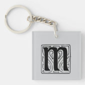 M Monogramm schwarz Sleutelhanger (voorkant)