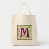 M-Monogrammed Spring Floral Grocery Tas (Voorkant)