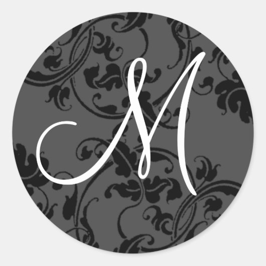 M Monogrammen Initiaal Wedding Stickers (Voorkant)
