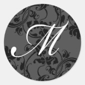 M Monogrammen Initiaal Wedding Stickers (Voorkant)
