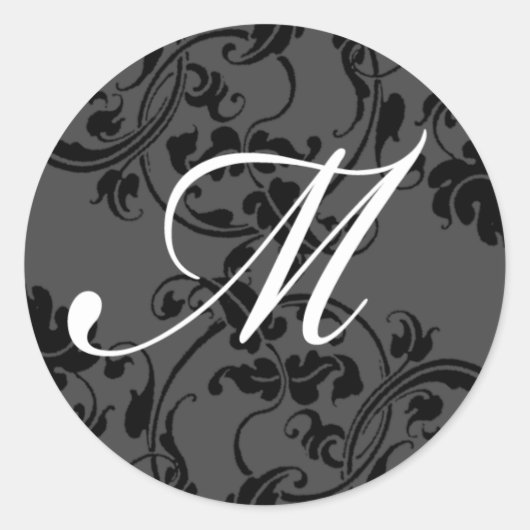 M Monogrammen Initiaal Wedding Stickers (Voorkant)