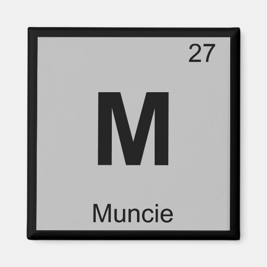 M. Muncie Indiana Chemistry Periodic Table Symbol Magneet (Voorkant)