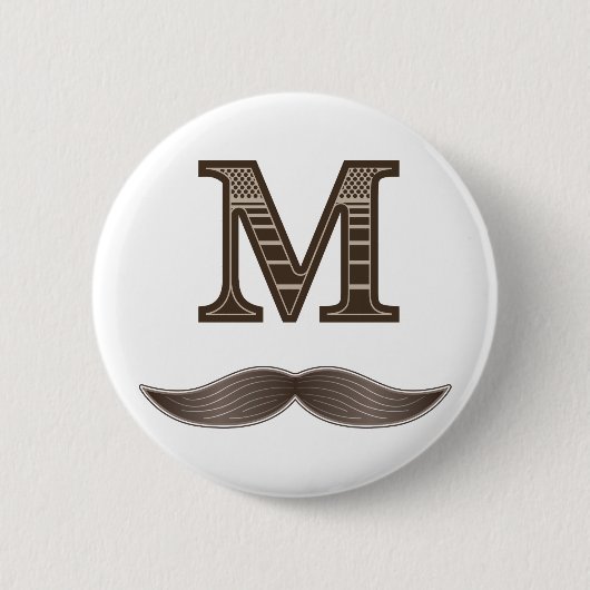 M Mustache Ronde Button 5,7 Cm (Voorkant)