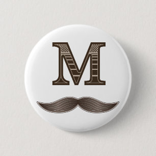 M Mustache Ronde Button 5,7 Cm