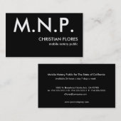 M.N.P., CHRISTELIJKE FLORES, mobiele notaris publi Visitekaartje (Voorkant / Achterkant)