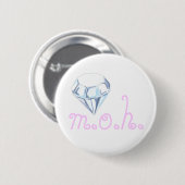 M.O.H Diamond Pink Lettering Pin Ronde Button 5,7 Cm (Voorkant /achterkant)