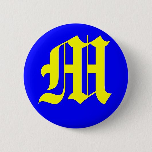 M - OUD ENGELS RONDE BUTTON 5,7 CM (Voorkant)