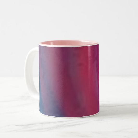 M pink tweekleurige koffiemok (Voorkant links)