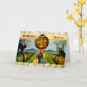 M. Pumpkin (de Vintage Kaart van Halloween) (Gele Bloem)