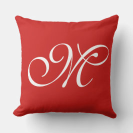 M Red Initiaal Pillow Kussen