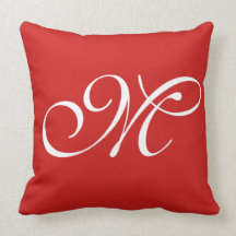 M Red Initiaal Pillow