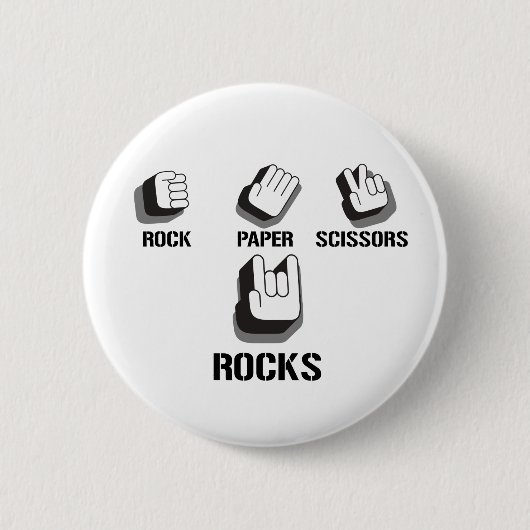 \m/ Rock on Ronde Button 5,7 Cm (Voorkant)