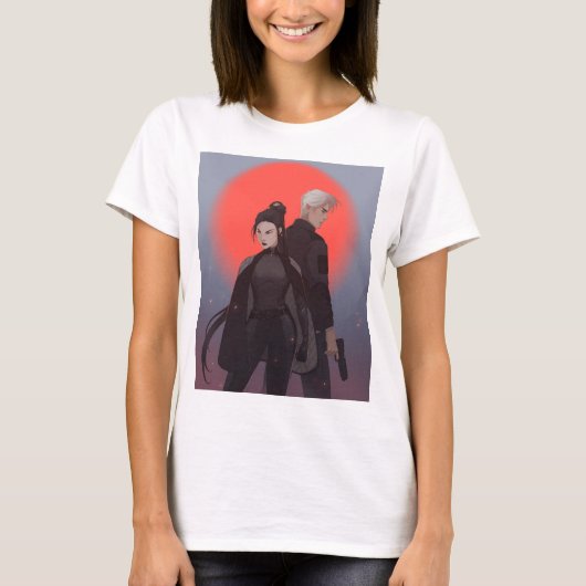 M&S Simon en Michiko T-shirt - Kunst door Mona Fin (Voorkant)