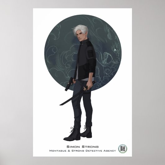 M&S Simon Strong Poster - Kunst van Mona Finden (Voorkant)