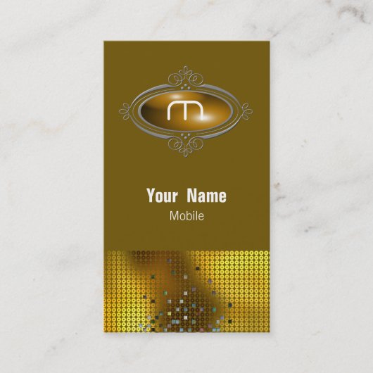 M Sequin Monogram Gold Visitekaartje (Voorkant)