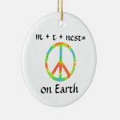 m + t + nes t = Vrede op aarde Keramisch Ornament (Rechts)