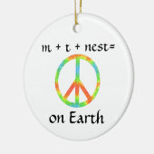 m + t + nes t = Vrede op aarde Keramisch Ornament (Links)