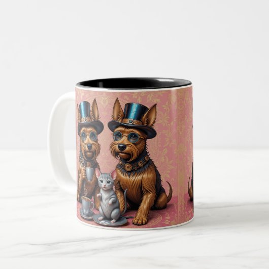 m tweekleurige koffiemok (Voorkant links)