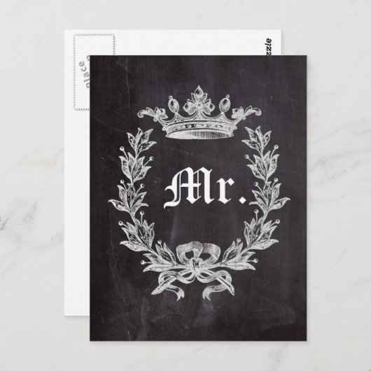 M. van het het bordhuwelijk van de Bruidegom van Briefkaart (Voorkant / Achterkant)