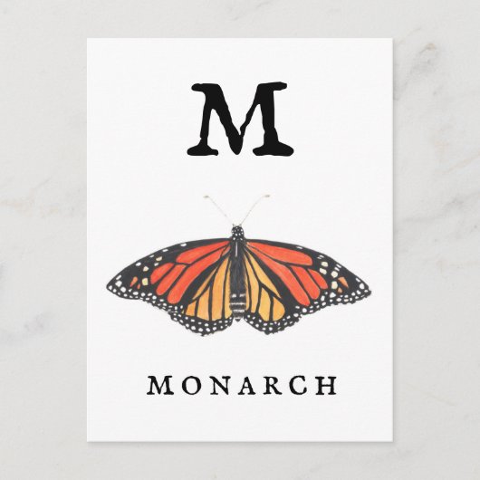 "M" voor Monarch Briefkaart (Voorkant)