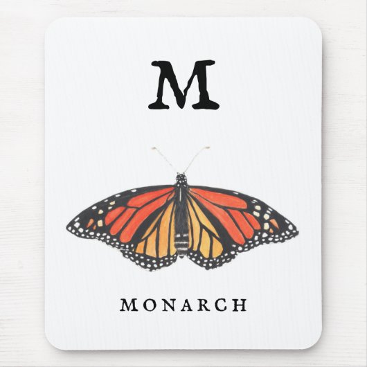 "M" voor Monarch Muismat (Voorkant)