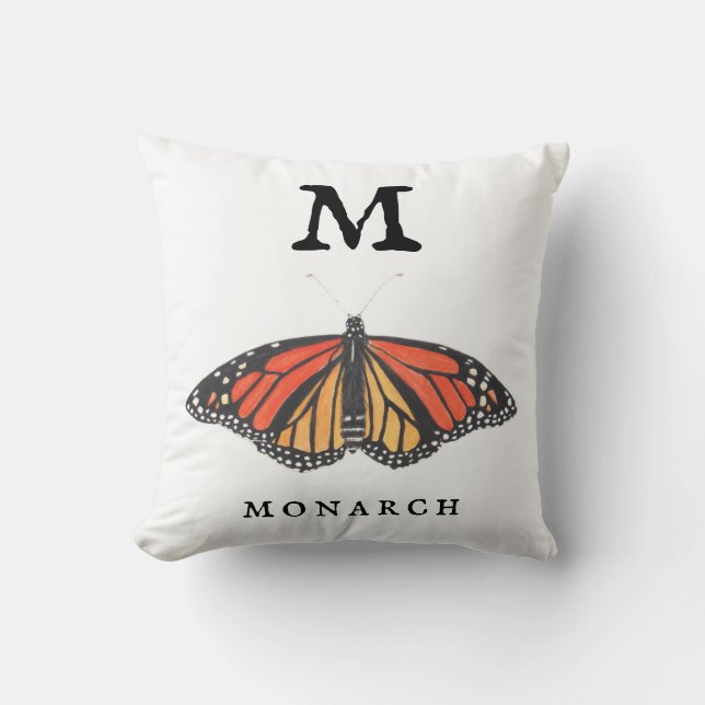 "M" voor Sierkussen van Monarch en Ladybug (Voorkant)