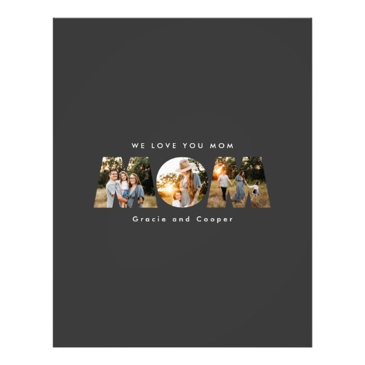 Ma 3 foto moderne elegante zwarte witte moederdag foto afdruk (Voorkant)