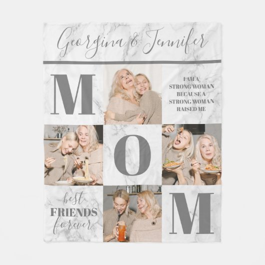 Ma 4 Foto Collage Marble Fleece Deken (Voorkant)