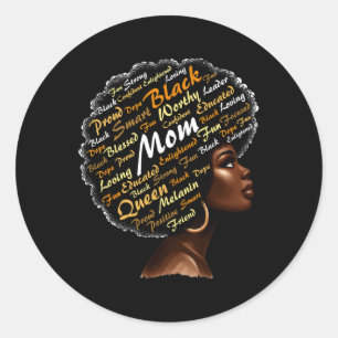Ma Afro Vrouw Zwart Geschiedenis Maand Blm Melanin Ronde Sticker