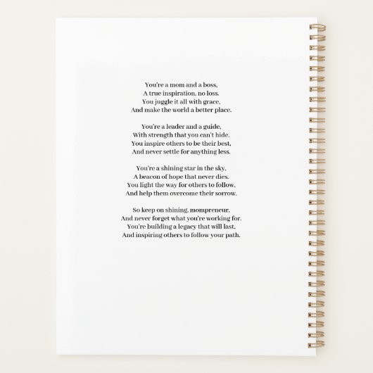 Ma Boss Planner (Achterkant)